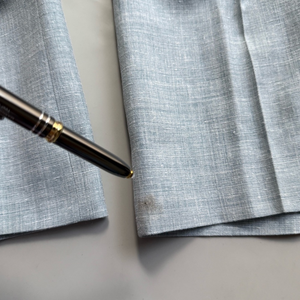 vtg Yves Saint Laurent YSL Linen Trouser Wide Leg Pants Women’s Blue 10 / Medium - Picture 11 of 12